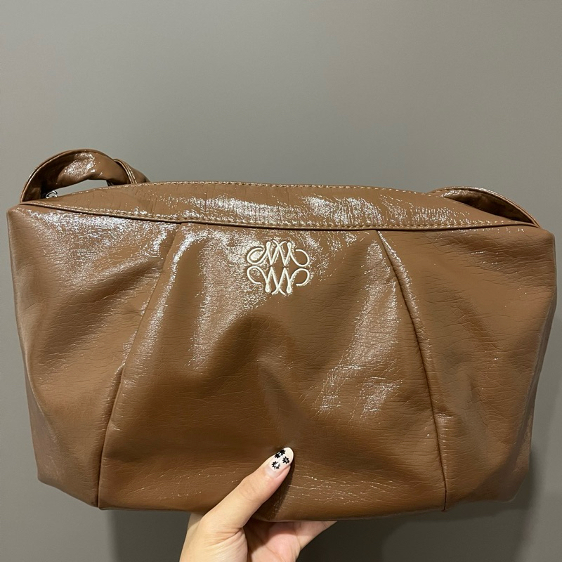 [READY INA] NICK NICOLE SQUARE SHOULDER BAG IN BROWN ORIGINAL KOREA NICK & NICOLE NICK&NICOLE