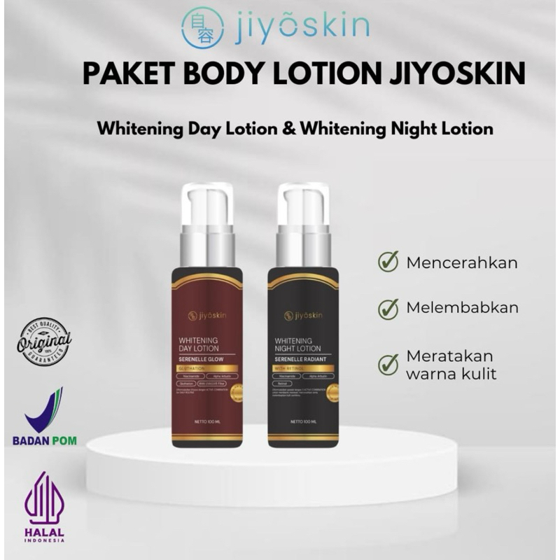 [JIYOSKIN] Whitening Body Lotion (HB Siang) + Whitening Night Lotion (HB Malam)