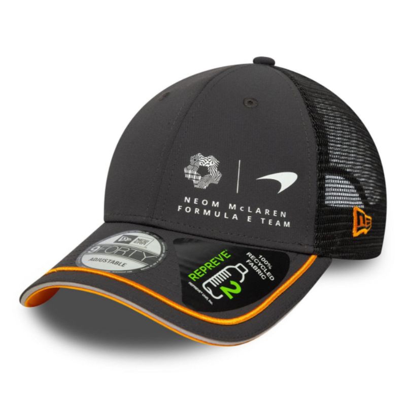 Topi New Era Cap McLaren Formula E Team Flawless Gray Trucker 9Forty Adjustable Original