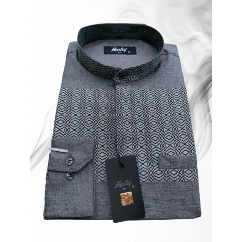 KMEJA KOKO HARLEY MAN Pria Motif Terbaru Lengan panjang