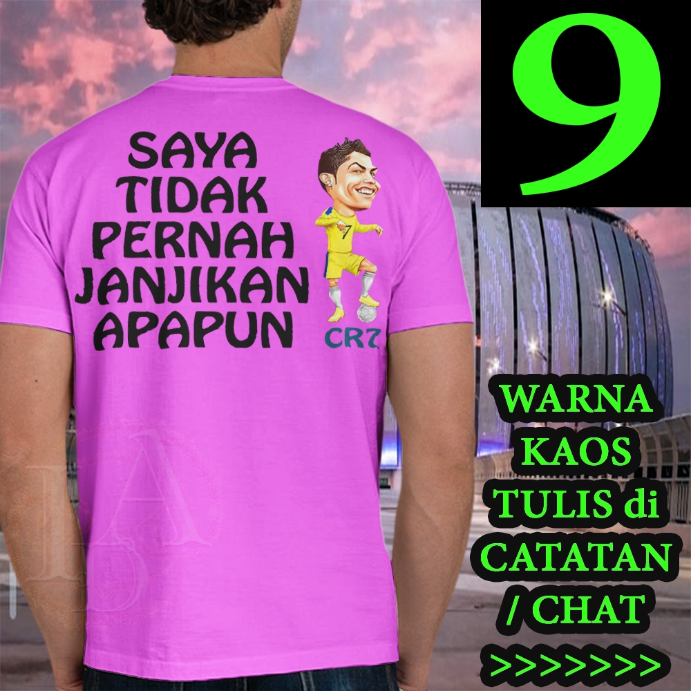 Kaos bola karikatur Kata Inspirasi Cristiano Ronaldo Versi 2