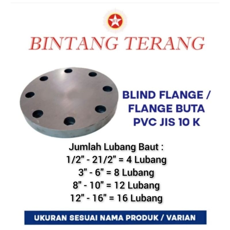Blind Flange PVC 21/2" JIS 10K / Blind Flange PVC 2.5" JIS 10K / Flange Buta PVC / Flendes Flen