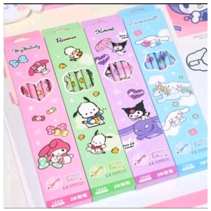 

(1 box 12pcs) Pensil 2B karakter / pensil 2B anak / pensil 2B murah