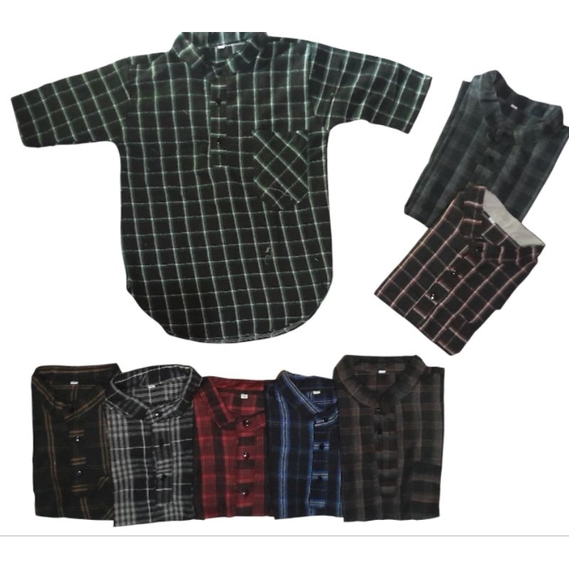 Atasan koko kurta flanel anak