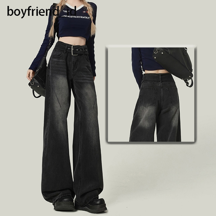 Hitam Jeans Panjang Wanita Celana Jeans Wanita Celana Highwaist Celana Korean Style Celana Kulot / S