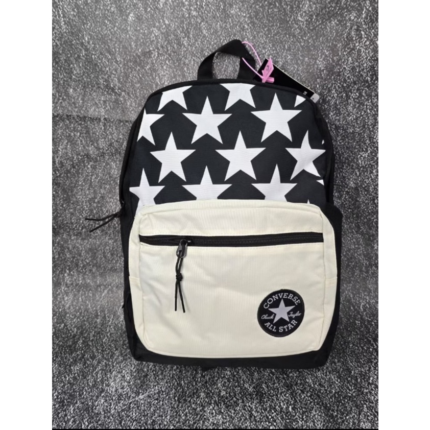 TAS RANSEL CONVERSE ALL STAR BACKPACK MOTIF BINTANG ORIGINAL CREAM BLACK BACKPACK / TAS PRIA WANITA
