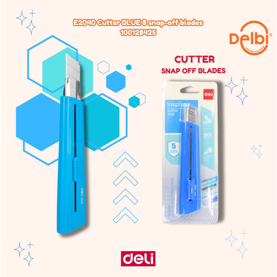 

DELI E2040 Cutter BLUE 8 snap-off blades PISAU