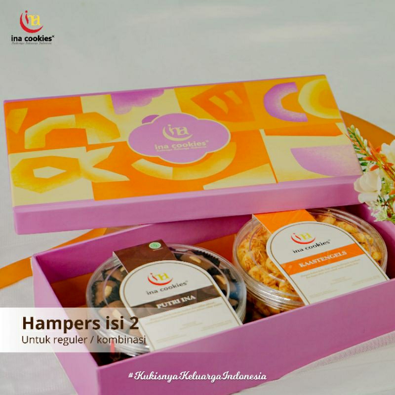 

hampers box inacookies isi 2 toples 500ml (tanpa toples dan kue)