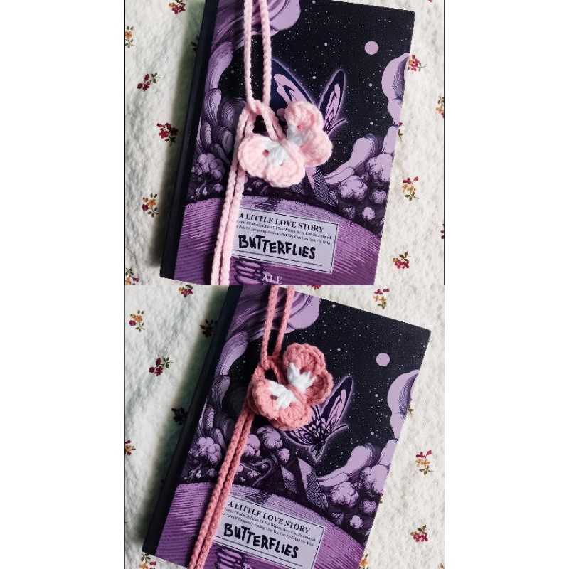 

Butterfly Bookmark Crochet Pembatas Buku Rajut Kupu-Kupu