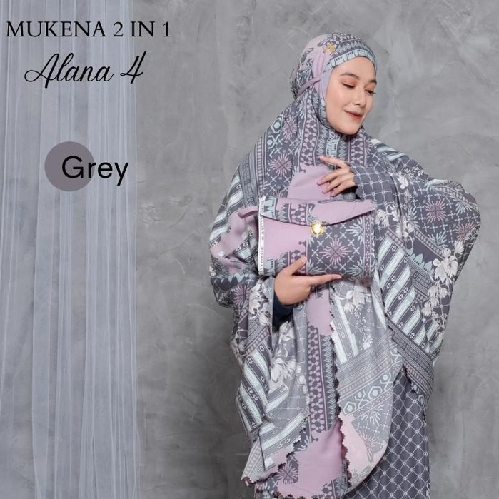 Ayzara - Mukena Luxury 2In1 Printing Premiun Laser Cut Mewah