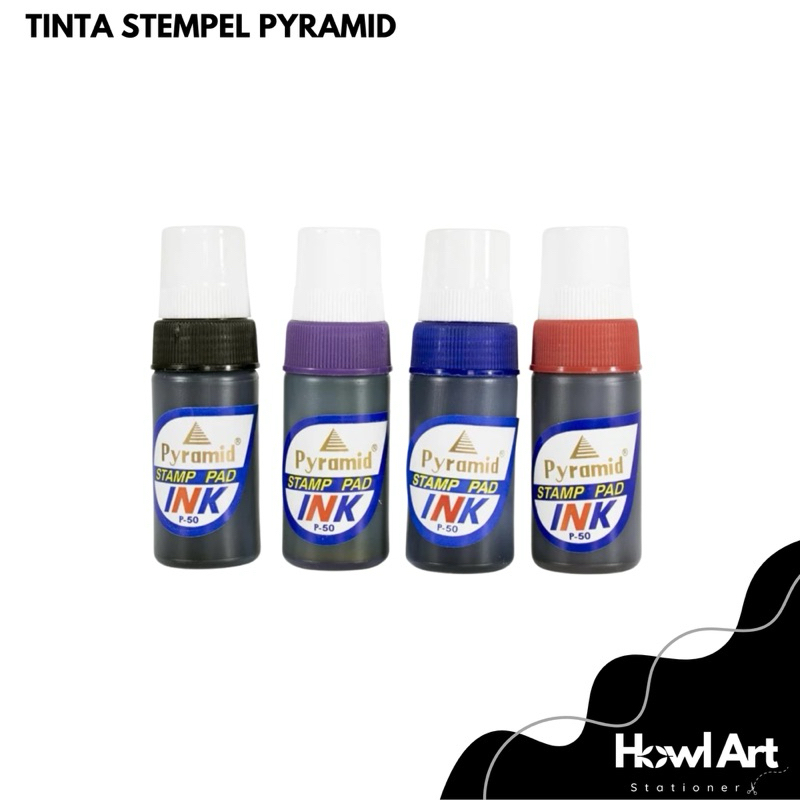 

PYRAMID Stamp Pad Ink Stempel Hitam Biru Merah
