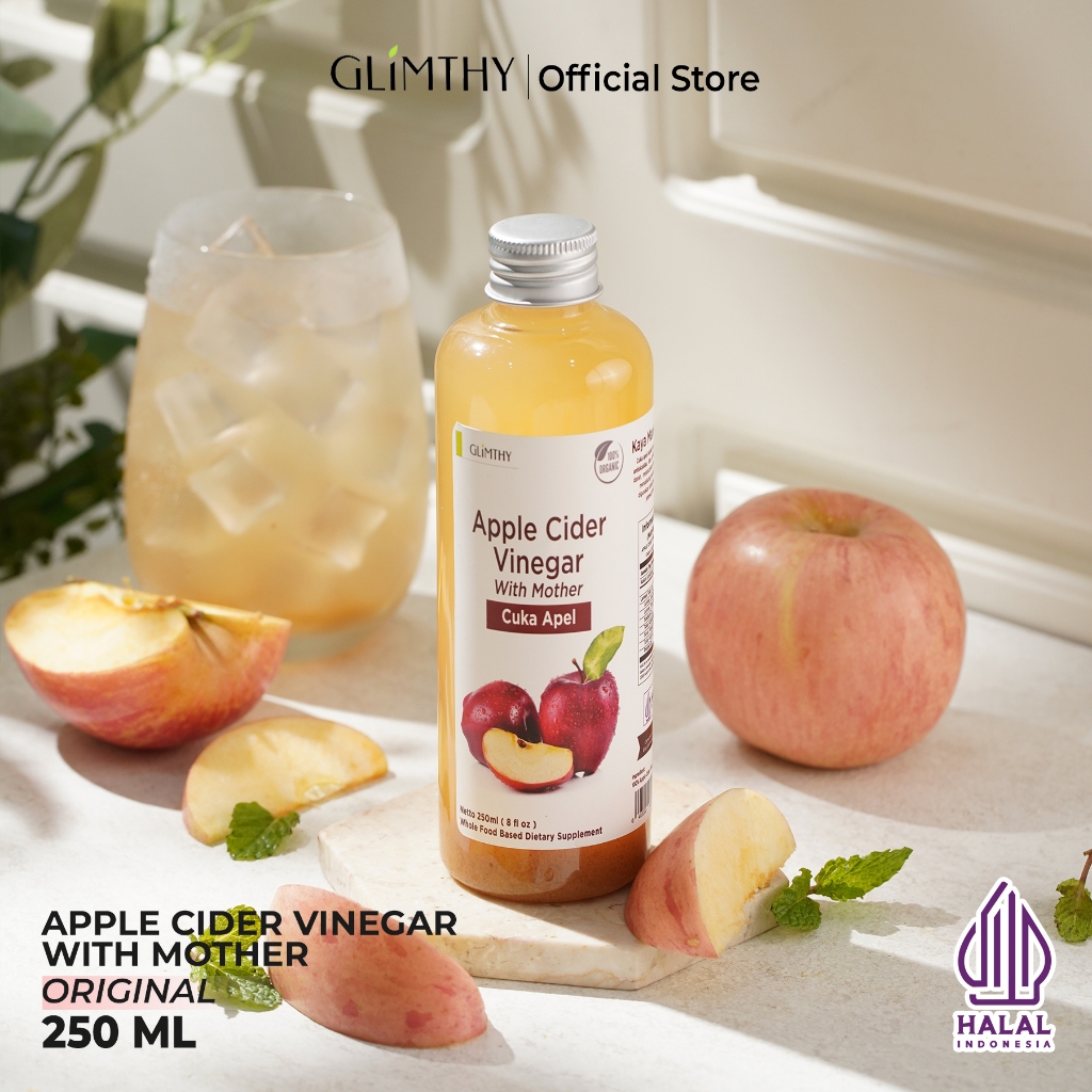 

Glimthy Cuka Apel With Mother 250 ml Tanpa Campuran Apple Cider Vinegar Original With Mother