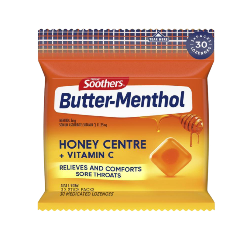 

QH Soothers Anticol Butter-Menthol ButterMenthol Comvita MADE IN AUSTRALIA 3x10 30 Throat Lozenge