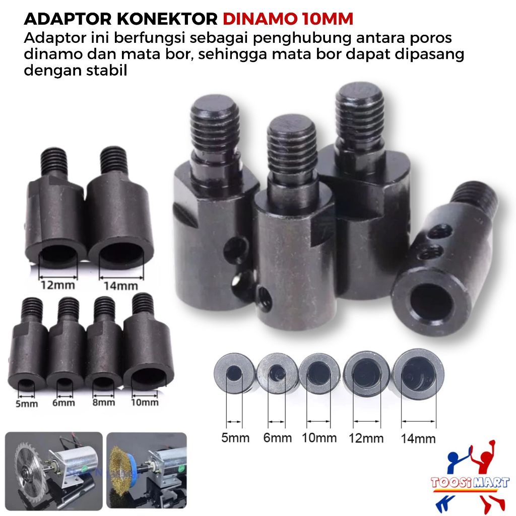 Adaptor Dinamo 775 Ke Gerinda Sambungan As Dinamo M10 Konektor Buat Mesin Pompa Air Adaptor Bor Mult