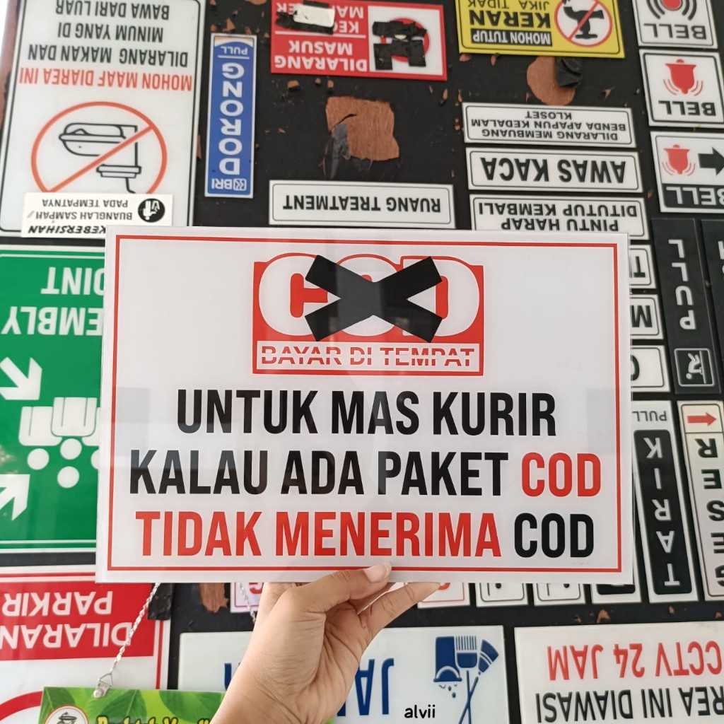 

PAPAN AKRILIK, PAPAN SIGN TIDAK MENERIMA PESAN COD, AKRILIK CUSTOM, AKRILIK FREE DESAIN ( A 547 )
