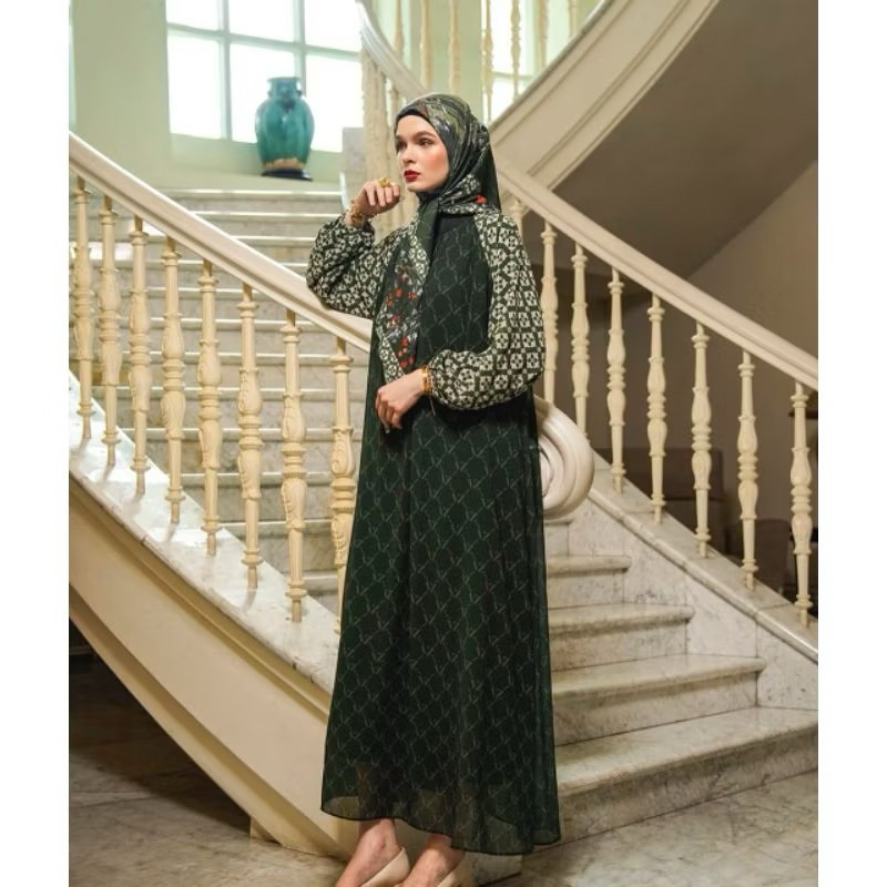Vivi zubedi monogram lineage dress - olive NEW