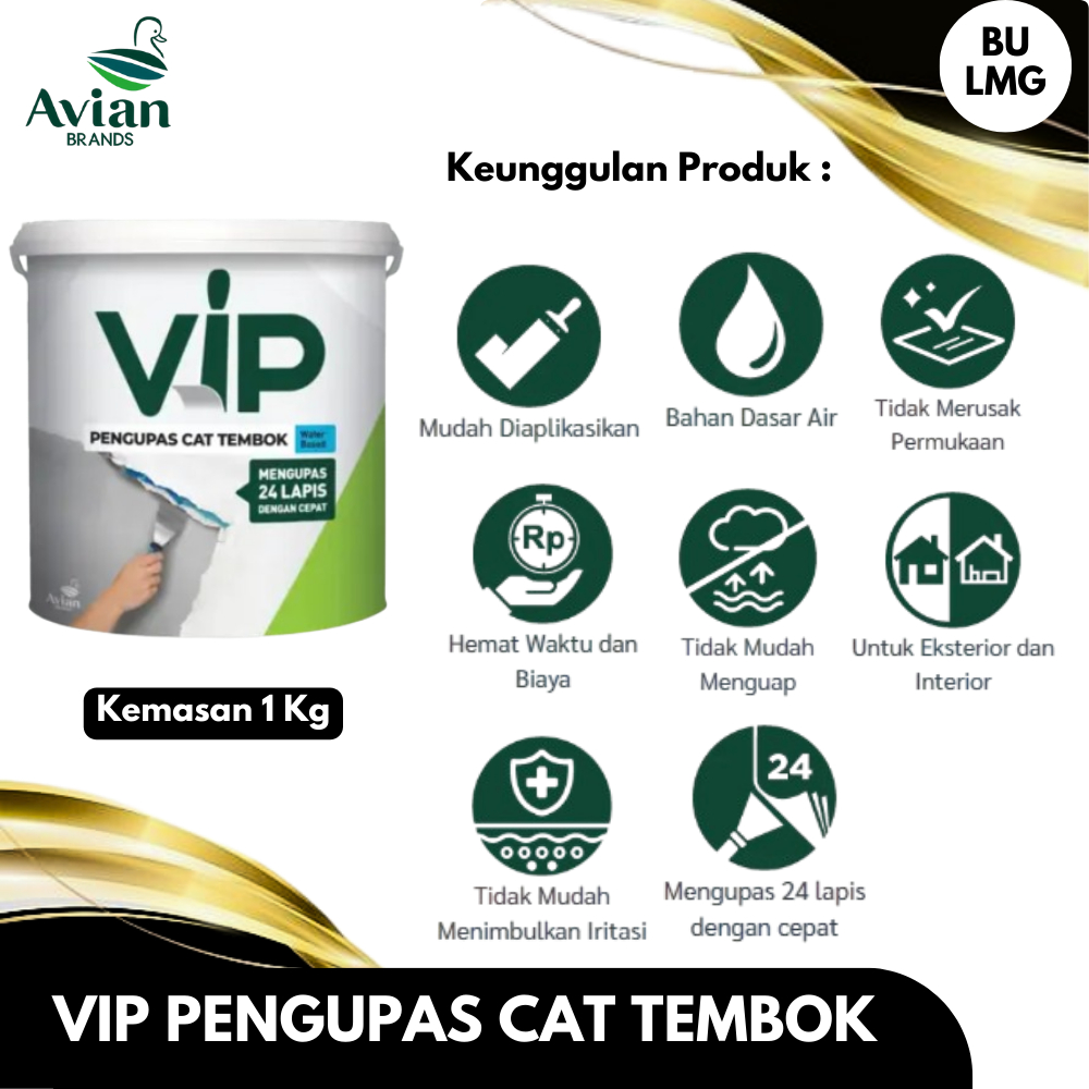 VIP Pengupas Cat Tembok Waterbased, Perontok Cat Tembok, Pengelupas Cat