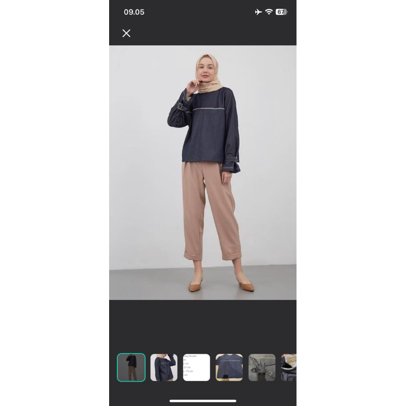 Narifa Denim Tops Blue by Hijab Benka/ Aleza Official Shop