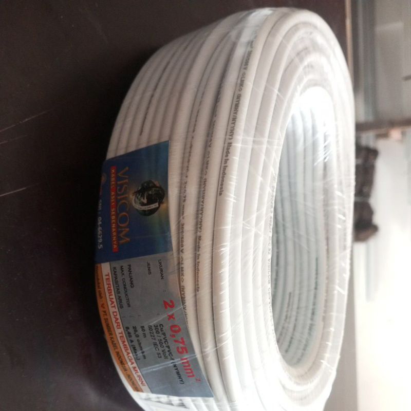 kabel visicom putih nym 2x0.75 jual eceran/meteran