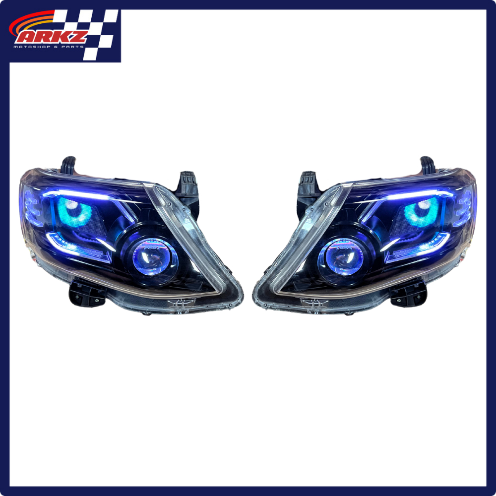 Custom Headlamp Fortuner VNT Projie Biled Pro7 Aes Orios RGB Matrix LCD Animasi Mata Blinken Eyes