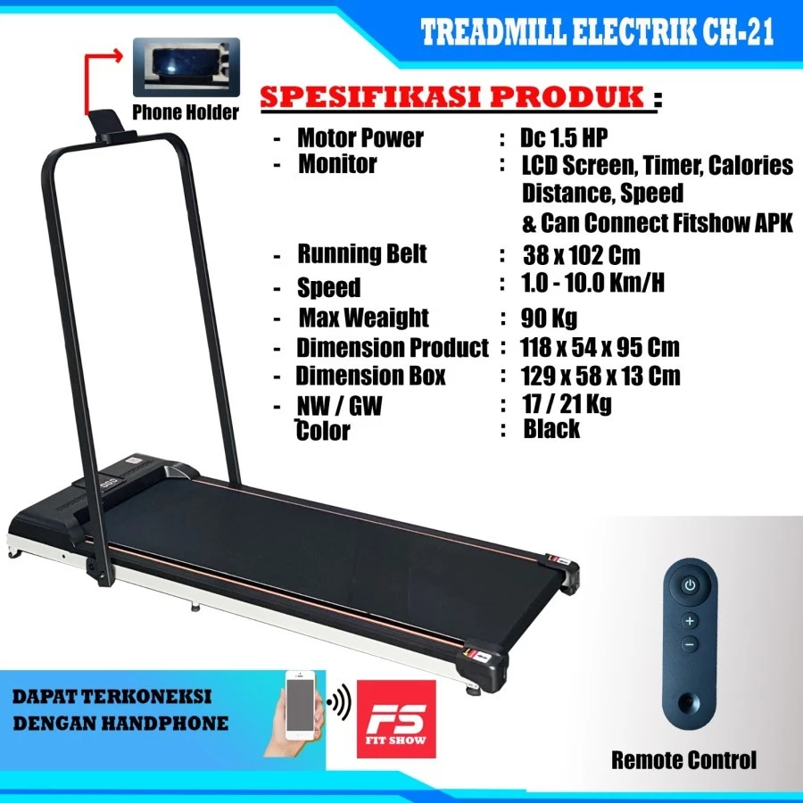 Treadmill Elektrik Total CH-21