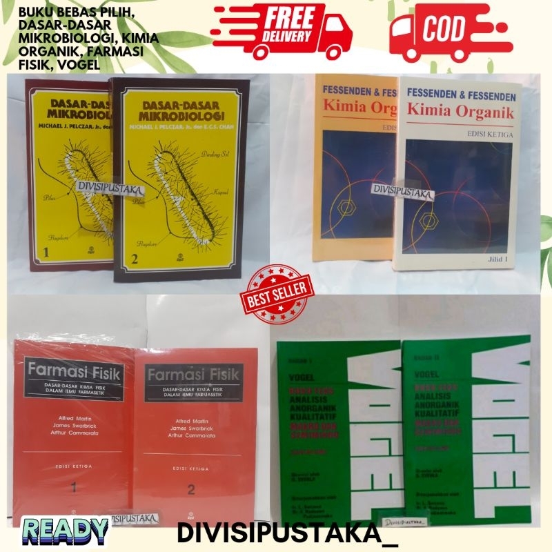 BUKU FARMASI BEBAS PILIH, MIKROBIOLOGI PELCZAR, KO, FARMASI FISIK, VOGEL