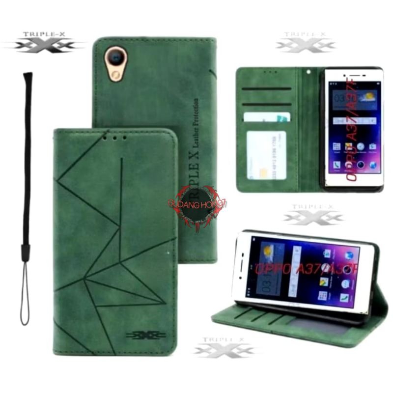 OPPO A37 / A37F CASE POLYCARBONATE LEATHER FLIP MAGNET CASING DOMPET HP SARUNG KULIT