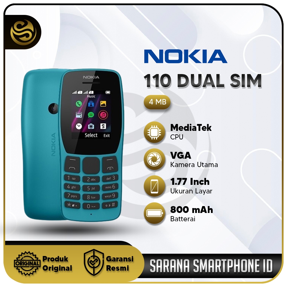 Nokia 110 Dual Sim Handphone Smartphone Android Garansi Resmi BINB Gratis Ongkir Cashback Bonus