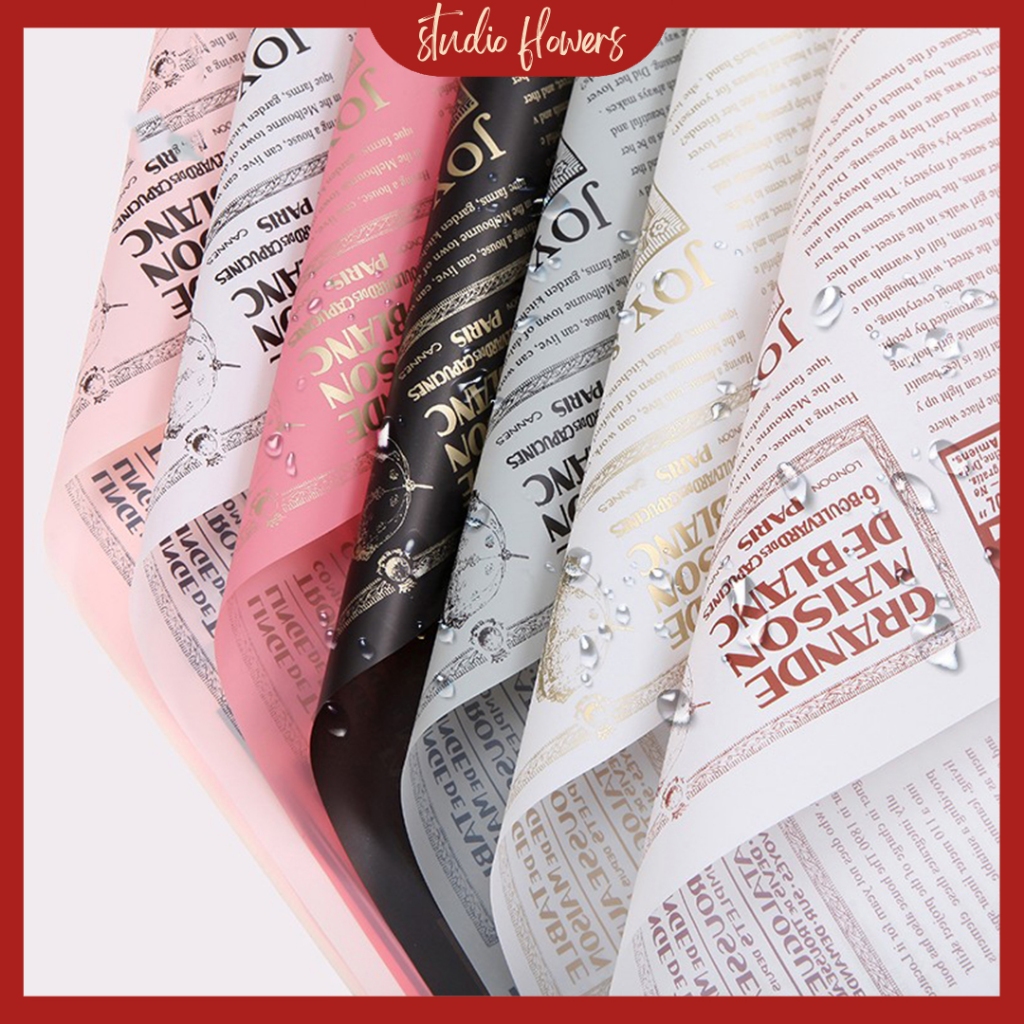 

20 LEMBAR Kertas Buket Bunga Cellophane Flower Wrapping Paper Waterproof Motif Koran Full KB6041