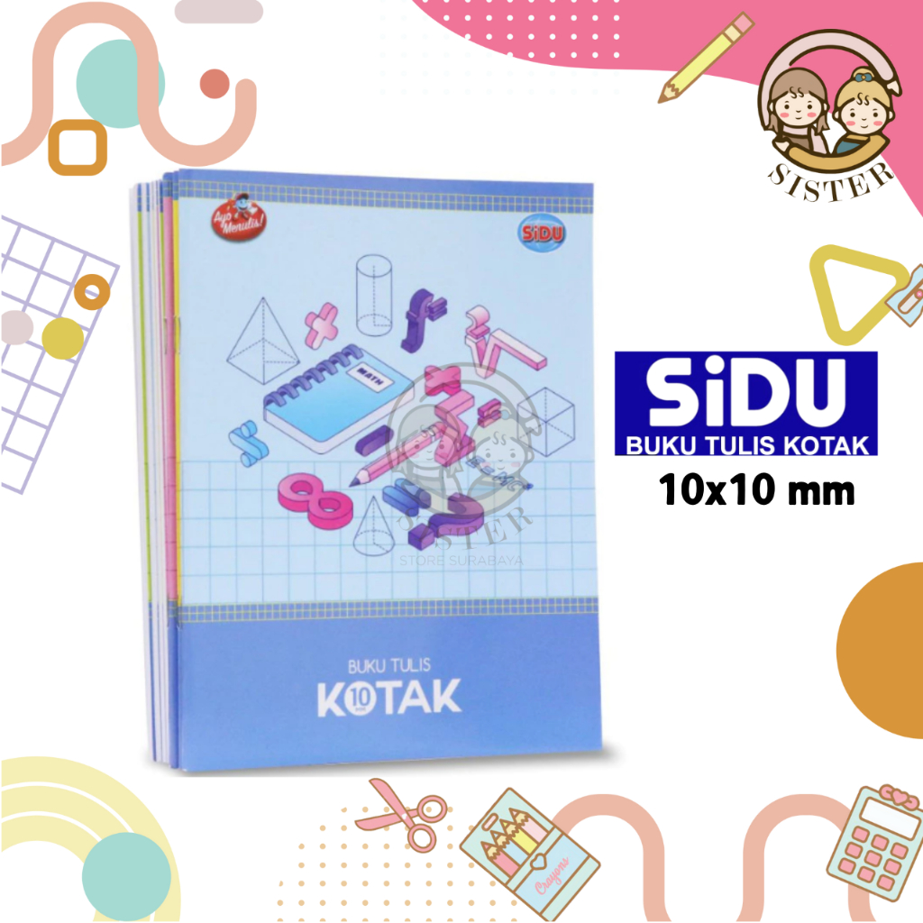 

(1 PACK) SIDU Buku Kotak Tanggung 10mm / Buku Tulis Kotak 10mm SQ10