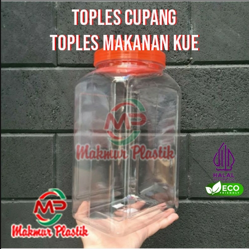 Toples Plastik / Toples Ikan Cupang / Toples Kue Kering / Toples Kue Bawang - Toples 4000ml 1 Bal/36