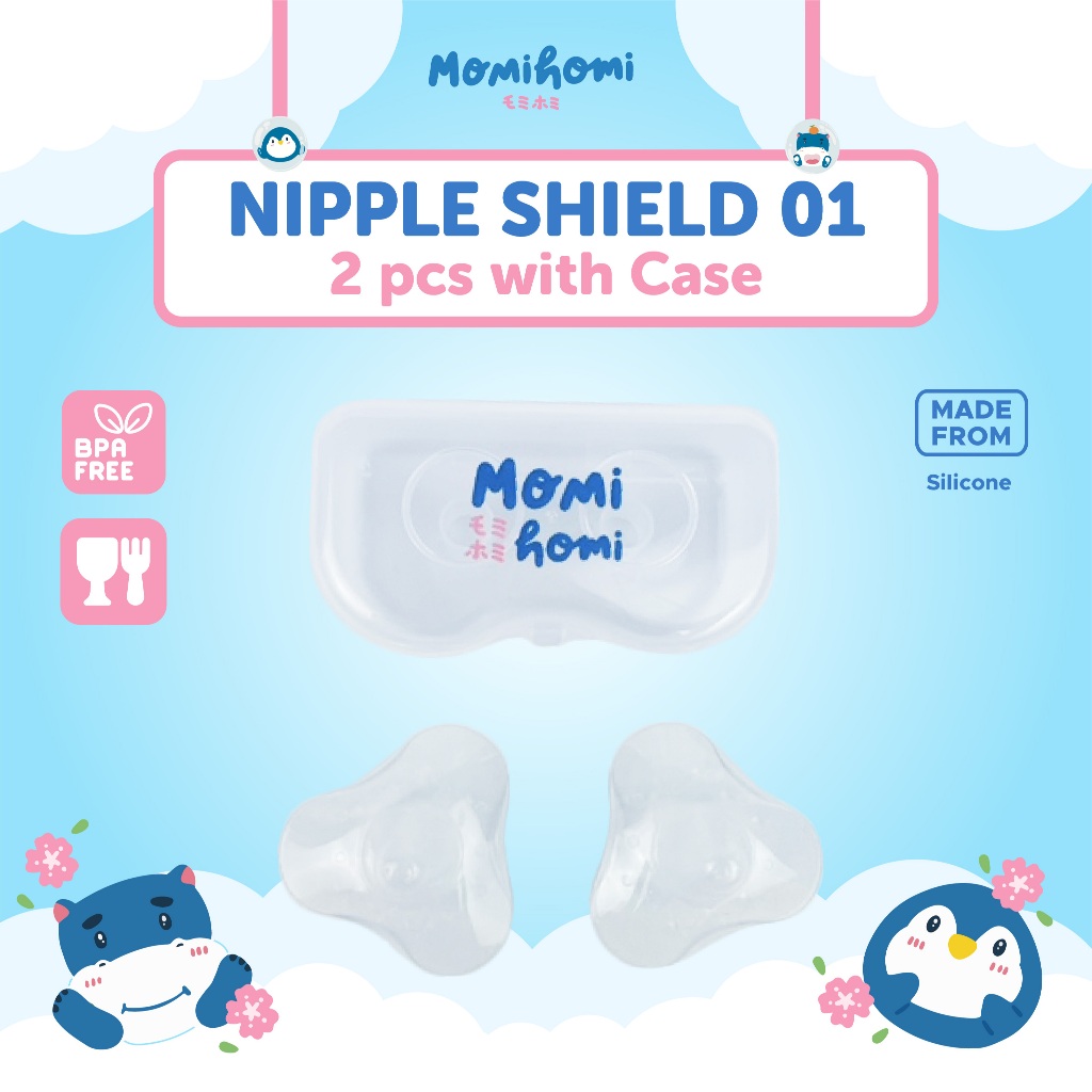 {SILIKON LEBIH TEBAL} MOMI HOMI Nipple Cover 01 Bahan Silikon Protector Pelindung Puting Ibu ASI Men