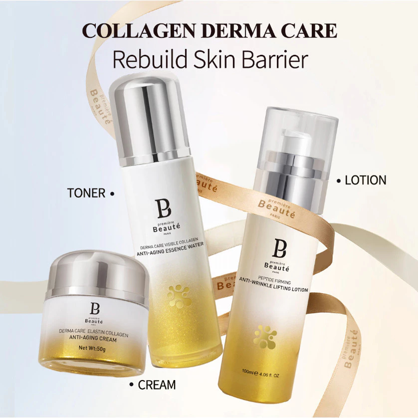 【Set 3 Potong Super】 PREMIERE BEAUTE  COLLAGEN SET  Repair Cream/Lotion Cream/ESSENCE  Toner