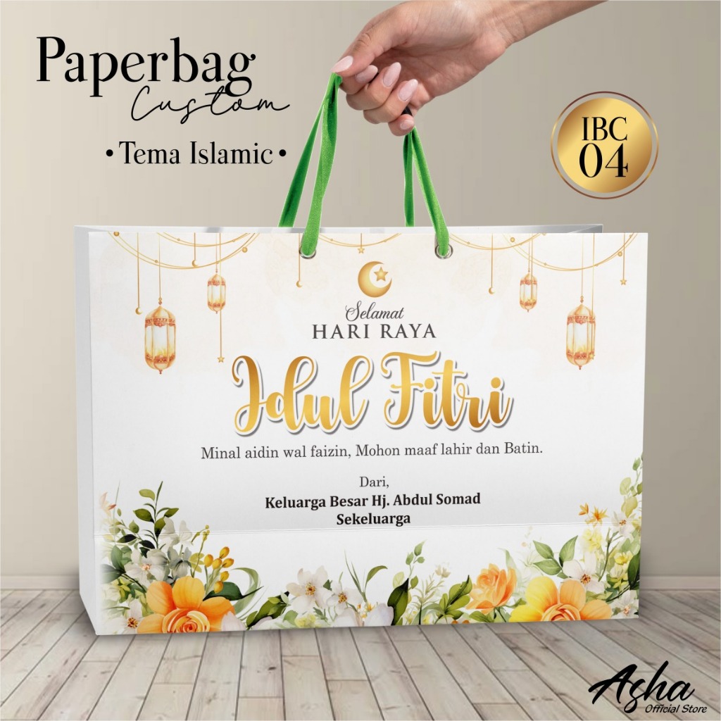 

TAS TENTENG HAMPERS LEBARAN MURAH - PAPER BAG HARI RAYA IDUL FITRI CUSTOM DESIGN ISLAMI BRIEF CARD