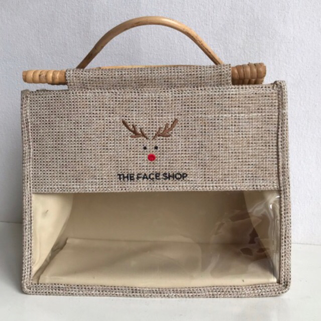 Sale The Face Shop Tote Bag with Rattan Handle
