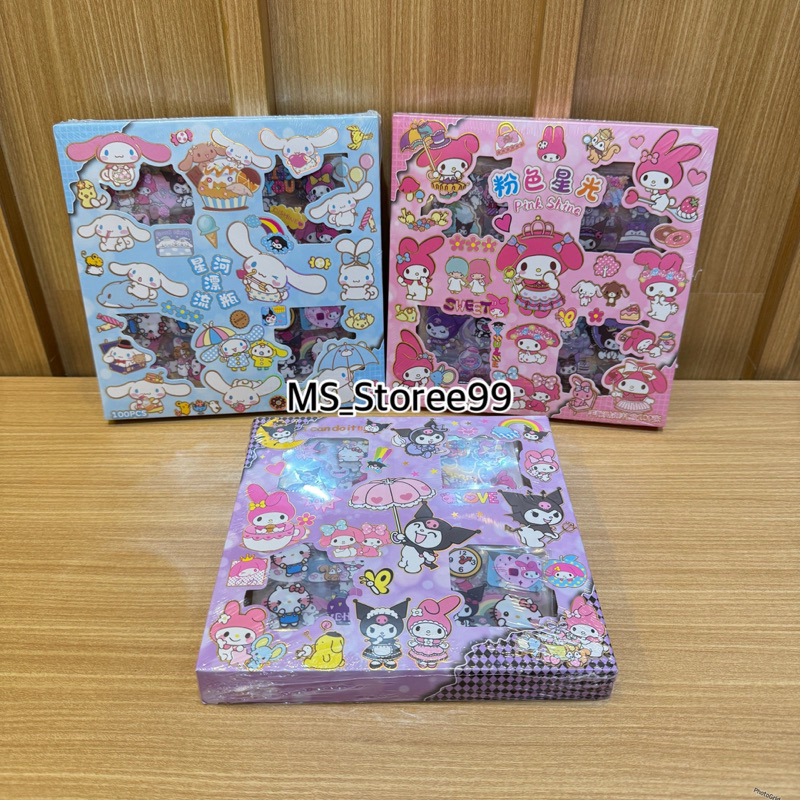 

Sticker Sanrio Mixed korea aesthetic lucu waterproof isi 100pcs/Stiker Labubu Capybara Momo Anne