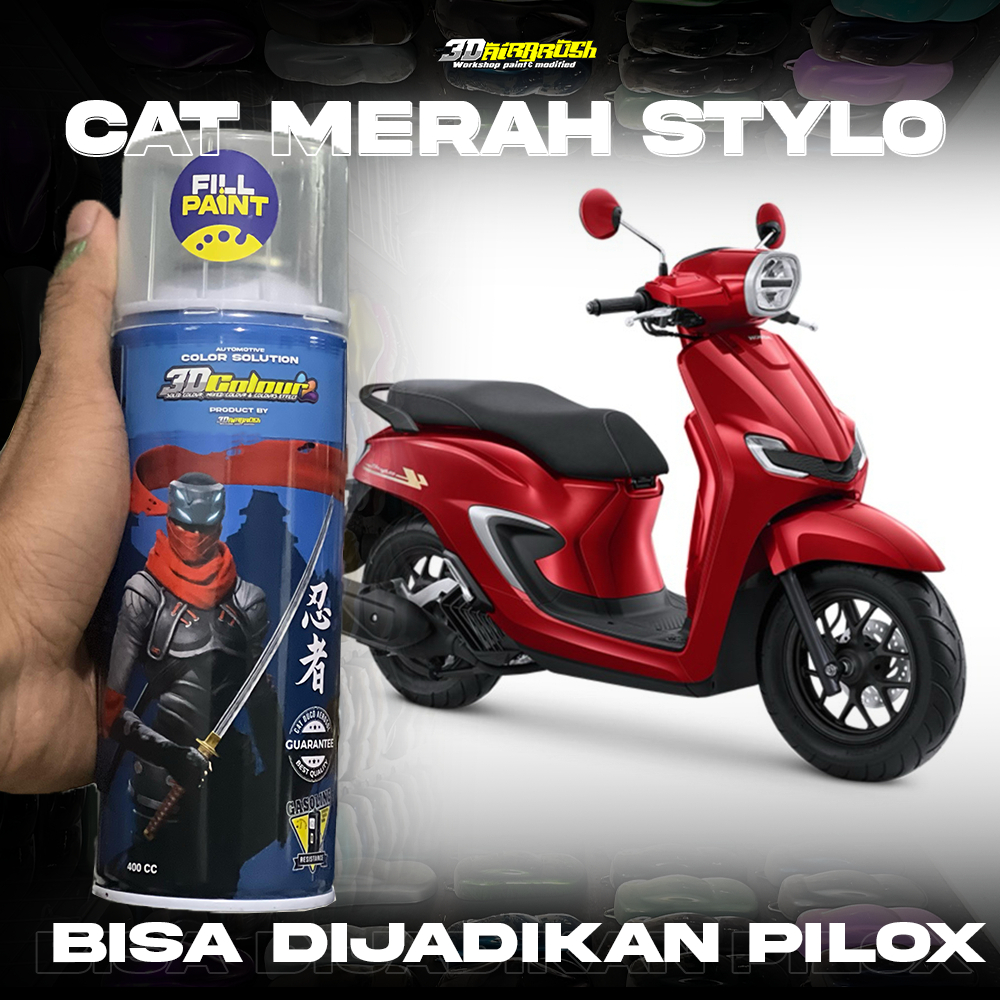 ( BISA DIJADIKAN PILOX ) CAT WARNA MERAH ORIGINAL HONDA STYLO