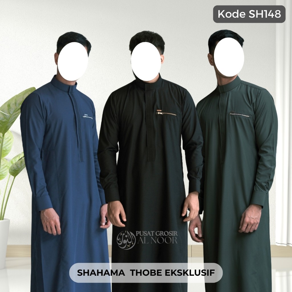 Jubah Saudi | Gamis Pria | Shahama Thobe Eksklusif SH148 | Pusat Grosir Al Noor