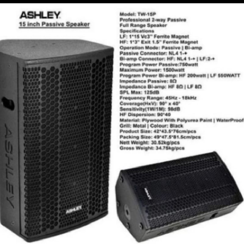 Speaker pasif Ashley 15inch TW15P original