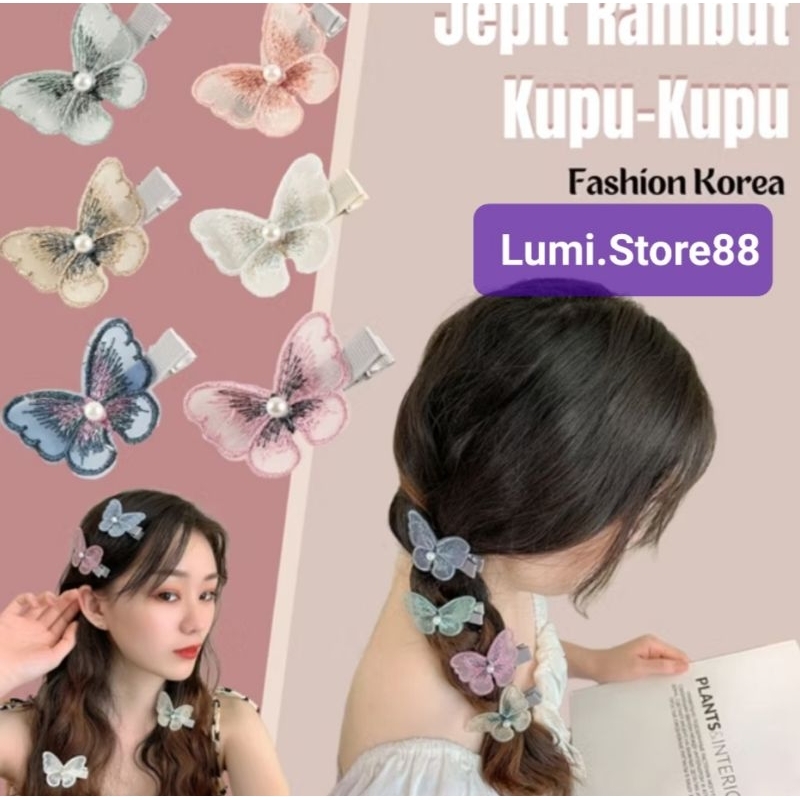 Jepit rambut korea kupu kupu/jepit rambut cantik fashion korea jepitan kupu kupu