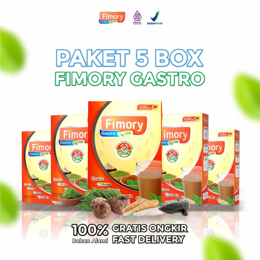

5 Box Fimory Gastro Ampuh Atasi Asam Lambung Gerd Dan Tukak Lambung Minuman Nutrisekal Umbi Garut