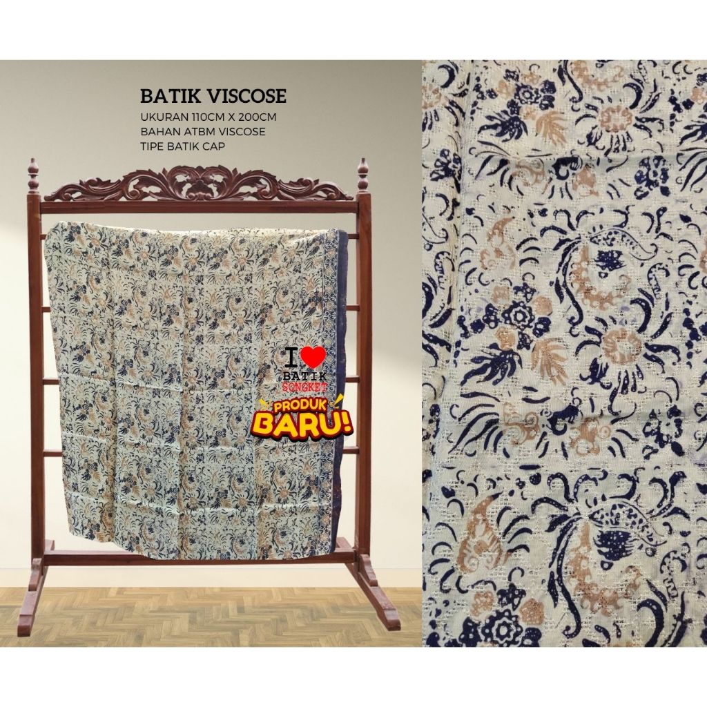VISCOS PASTEL PARANG MOTIF 38 BAHAN KAIN BATIK VISCOSE VISKOS ATBM PUTIH KREM