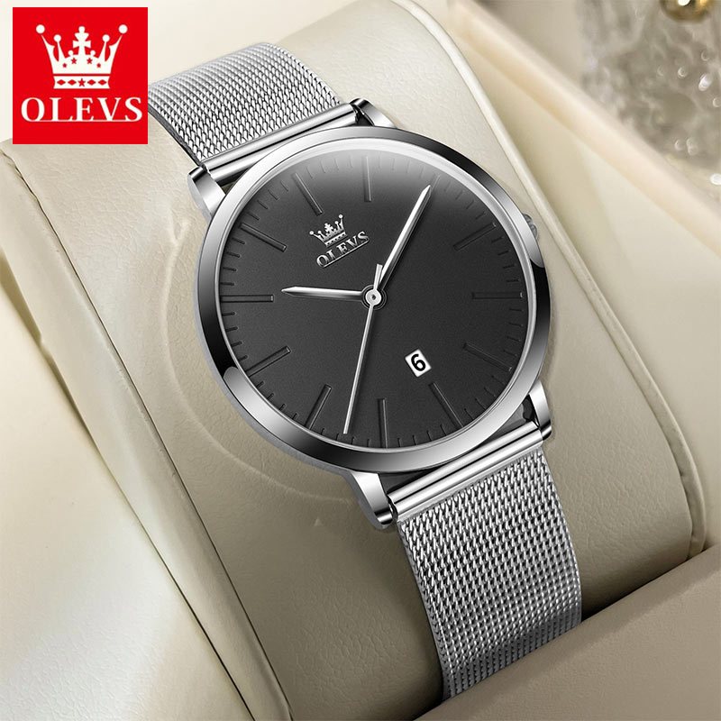 OLEVS Jam Tangan Wanita Original Stainless Steel Anti Air Fashion Korea Jam Tangan Anak Perempuan
