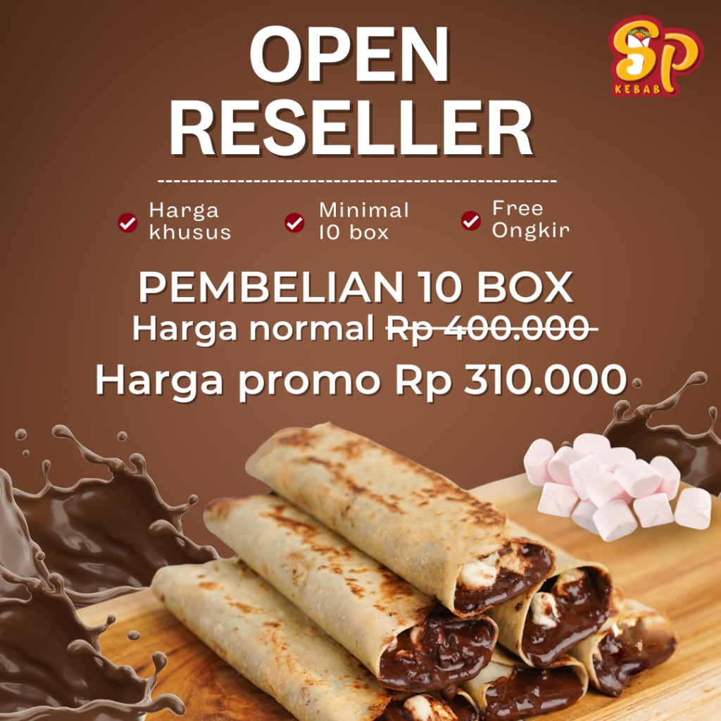 

SPKEBAB COKLAT CRUNCHY LUMER MARSMELLOW 10BOX, RESELLER 10BOX SPKEBAB COKLAT MARSMELLOW ORIGINAL,KEBAB FROZEN , KEBAB LUMER , KEBAB TURKI, KEBAB TURKY , KEBAB ISI 5PCS cemilan ramadhan