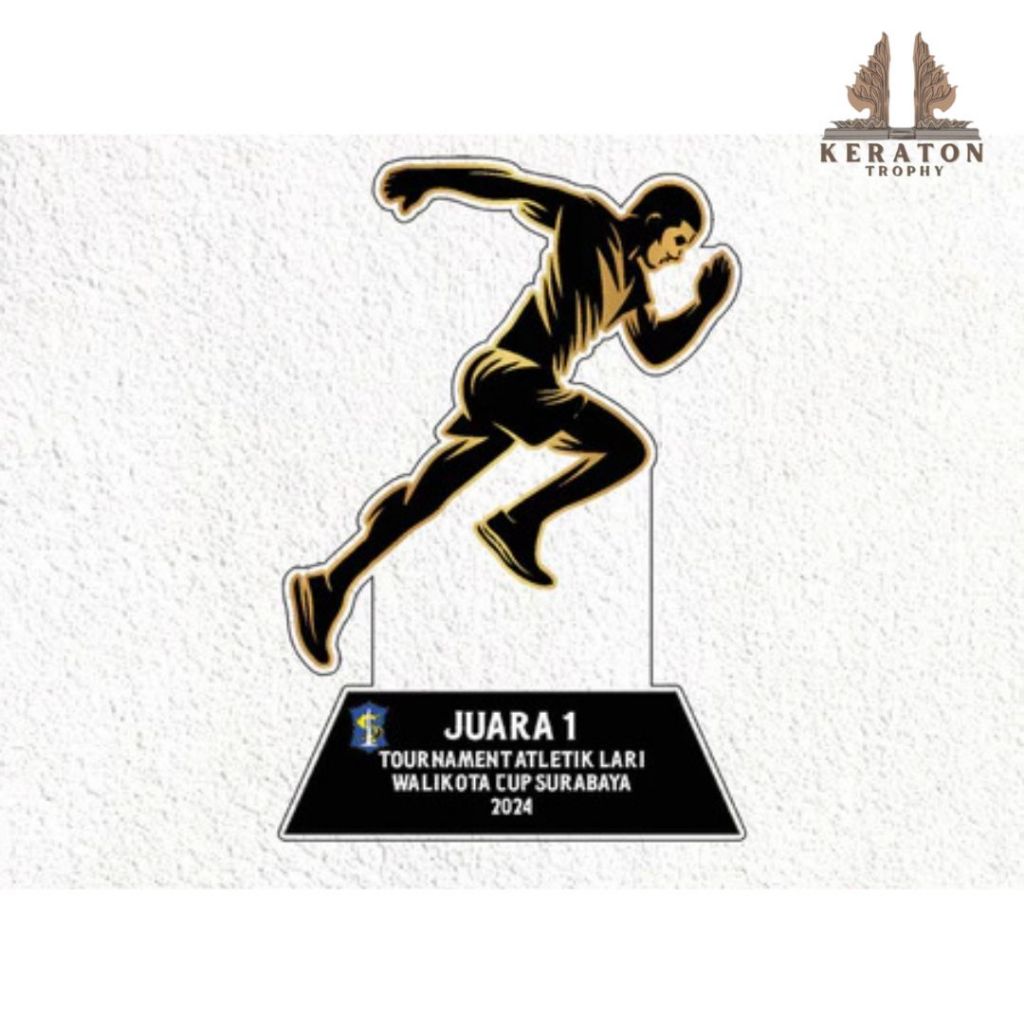 Piala Lomba Lari Piala Lomba Atletik Plakat Lari Plakat Lomba Lari Akrilik Custom