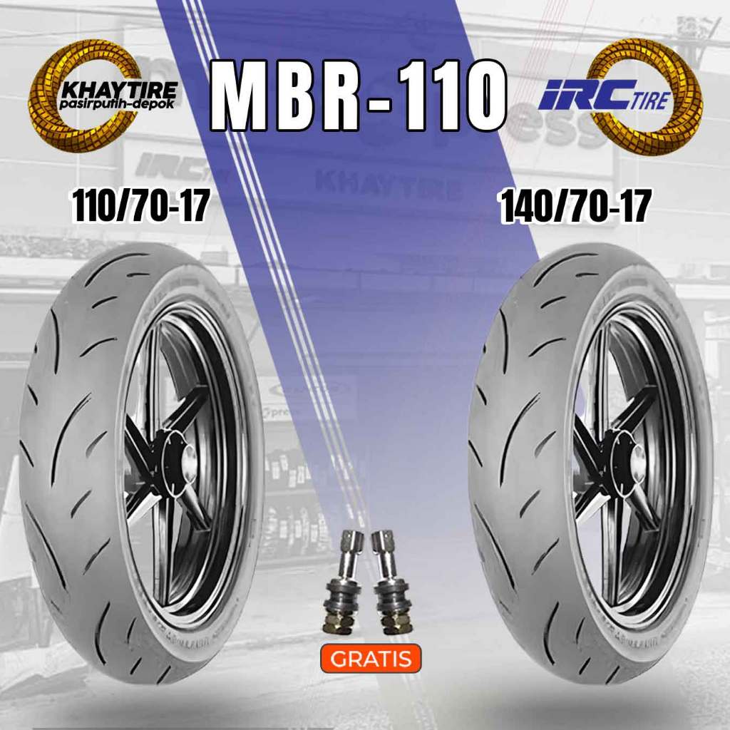 Sepasang Ban Soft Compound Motor Sport IRC MBR-110 110/70-17 dan 140/70-17 Tubeless