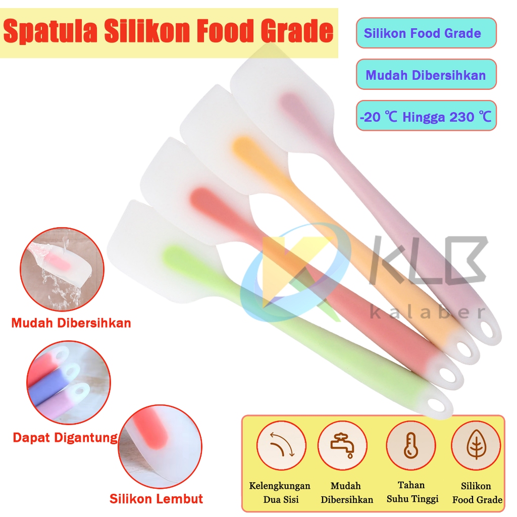 Teflon Solet Silicone Tahan Panas 21 CM/27CM Food Grade Memasak Baking Spatula/Spatula Pencampuran