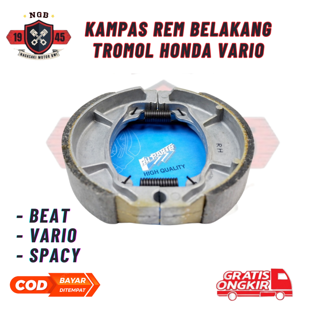 Kampas Rem Tromol Vario / Kampas Rem Belakang Honda Vario / Kampas Rem Motor Beat Spacy Vario
