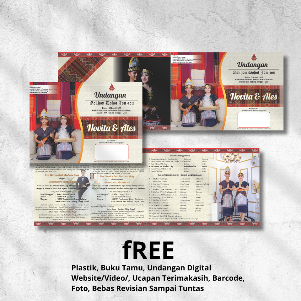 Cetak Undangan Pernikahan Adat Batak Toba - Kedan Undangan