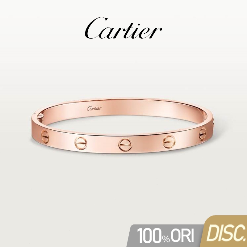 【100% Original Cartier】Cartier LOVE Series Bracelet Klasik Gelang Wanita 18k Rose Gold